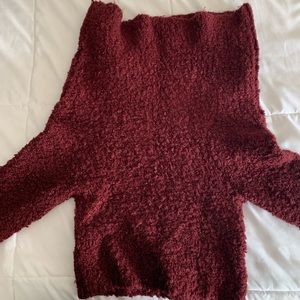 URBAN OUTFITTERS RED OFF THE SHOULDER SWEATER